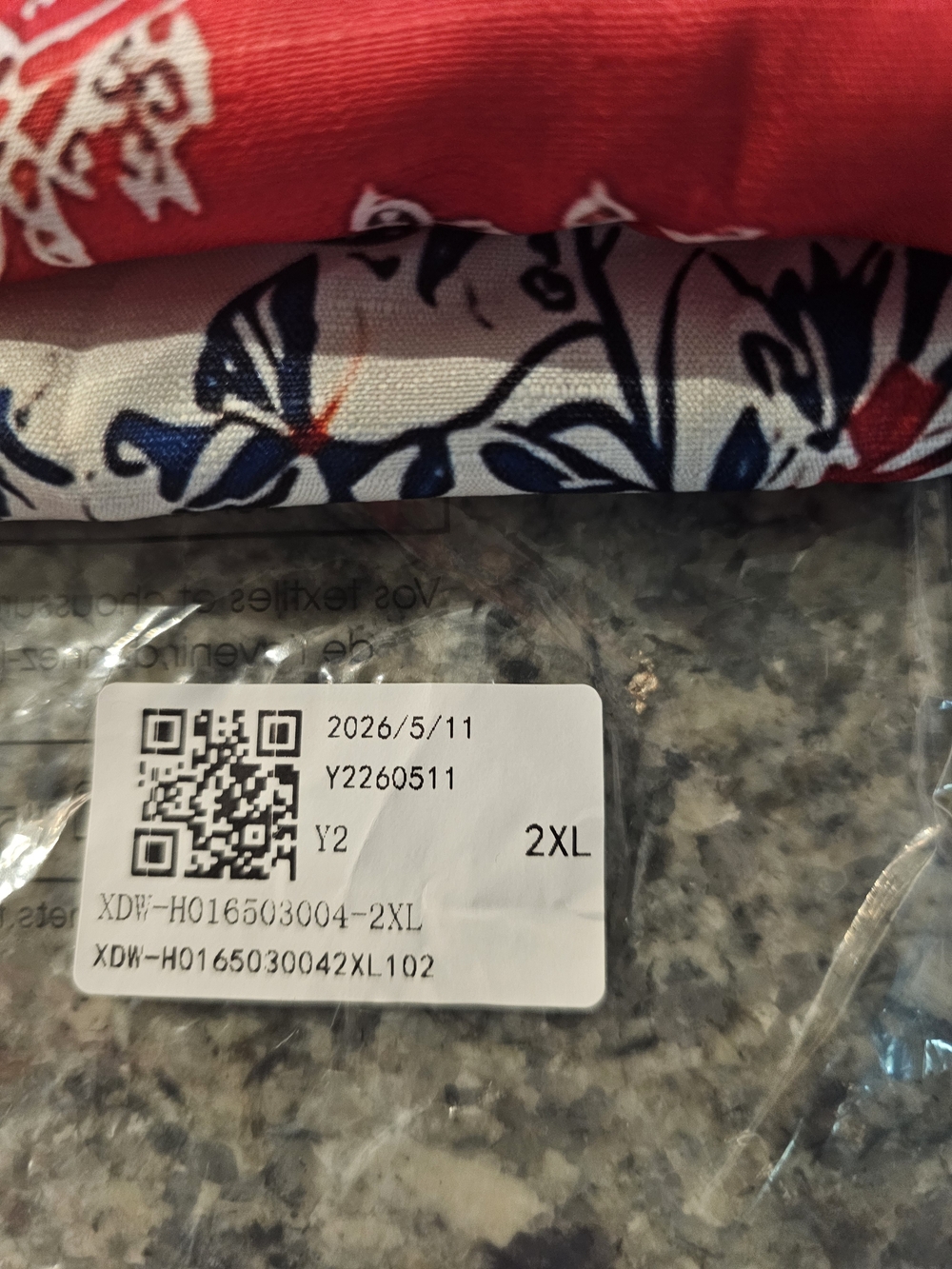 Women's Floral Print Blouse - Red & Navy